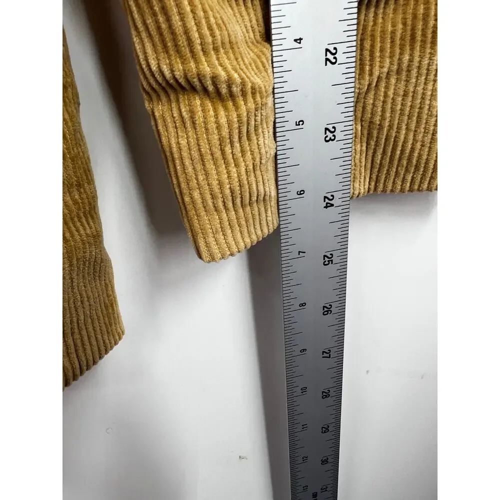 Express Jacket Womens Mustard Yellow Tan Funnel Neck Corduroy Size 7 8‎